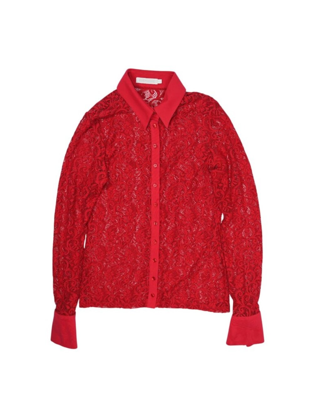 Anne Fontaine Lace Button Front Shirt in Red